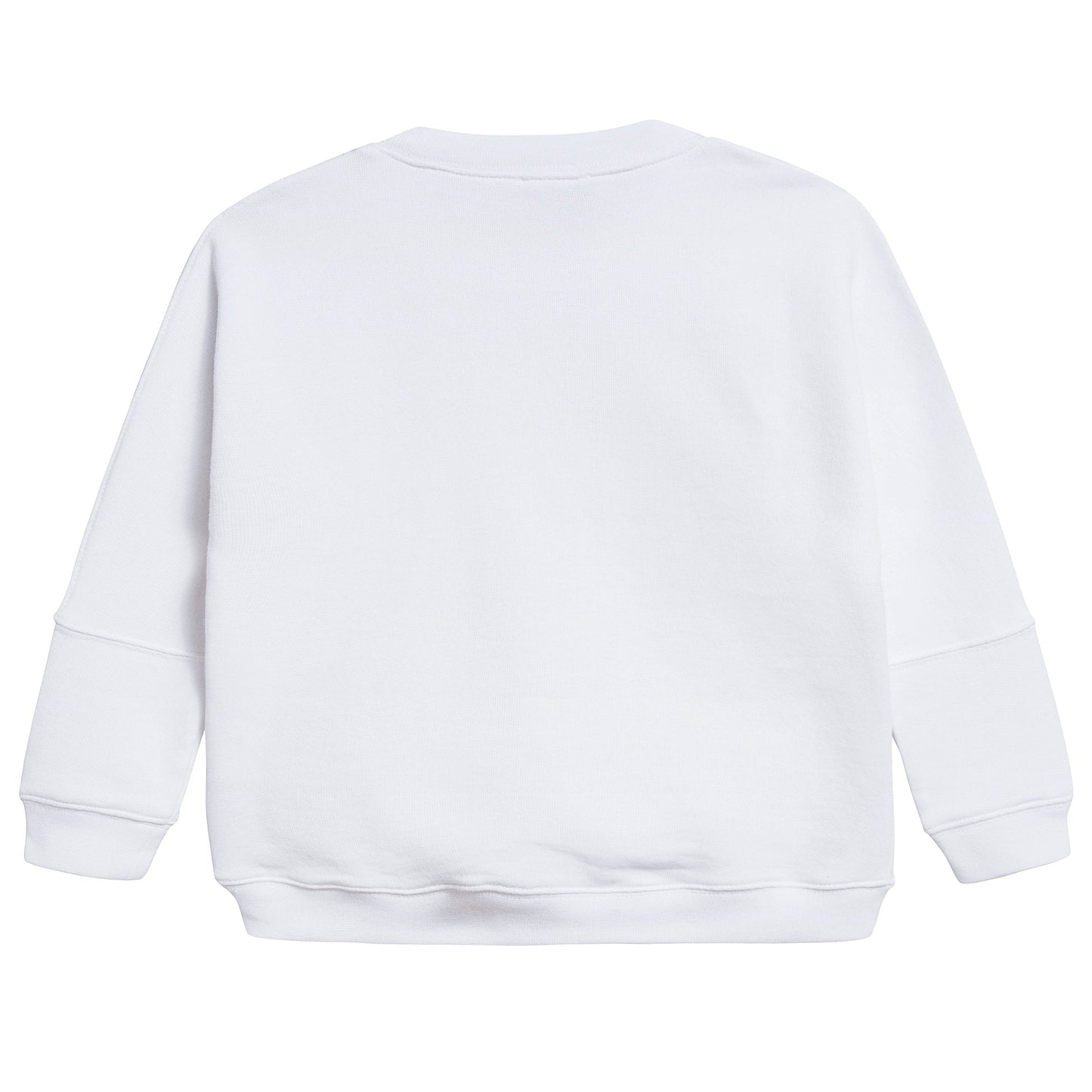 Girls White Tiger Printed Cotton Sweater
