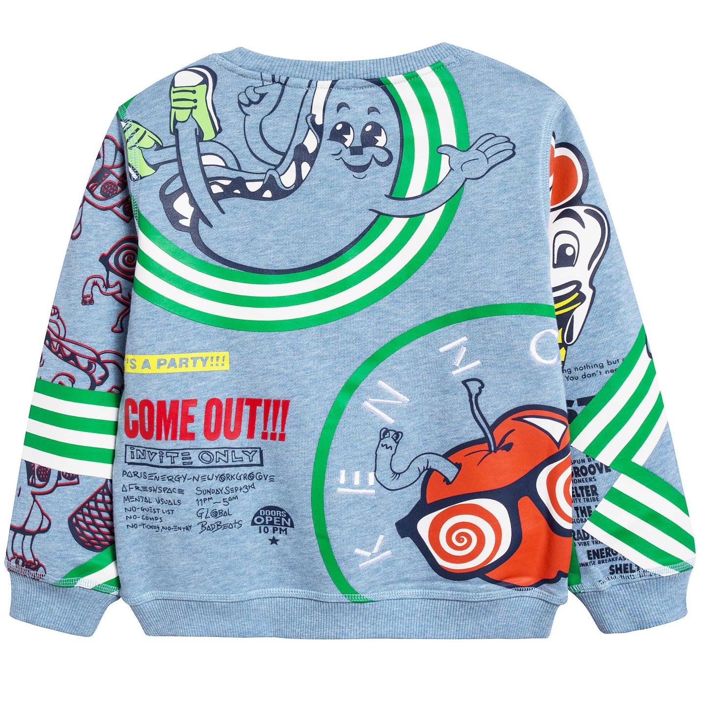 Boys Marl Light Blue Cotton Sweater