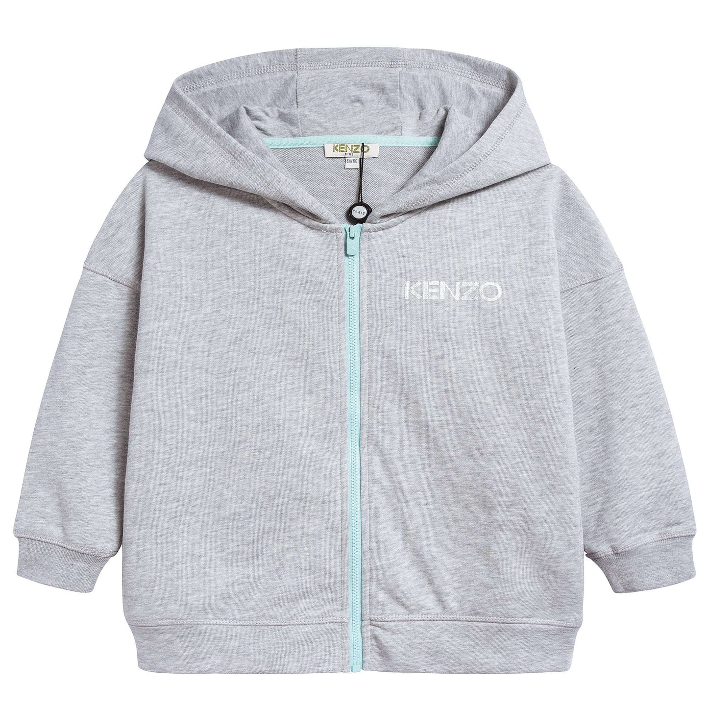Girls Marl Grey Cotton Hooded Cardigan