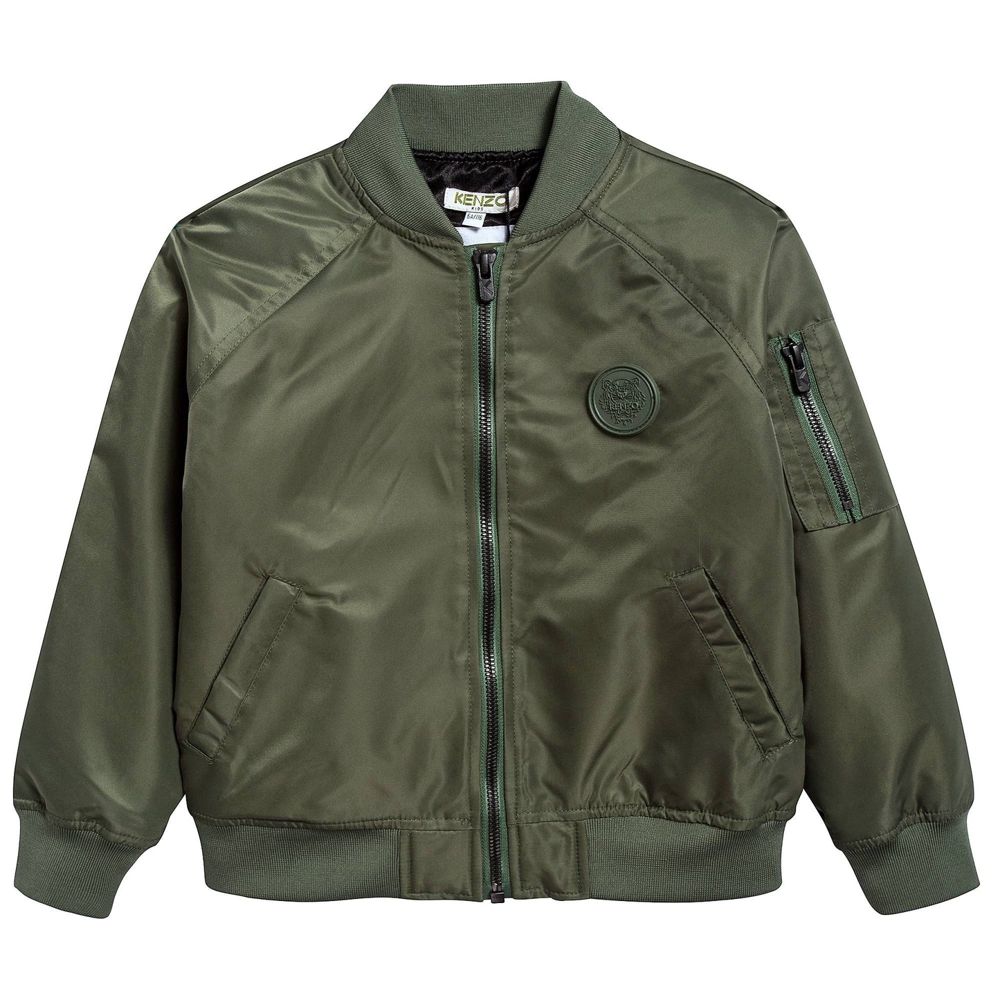 Boys Army Green Logo Jacket
