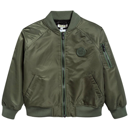 Boys Army Green Logo Jacket
