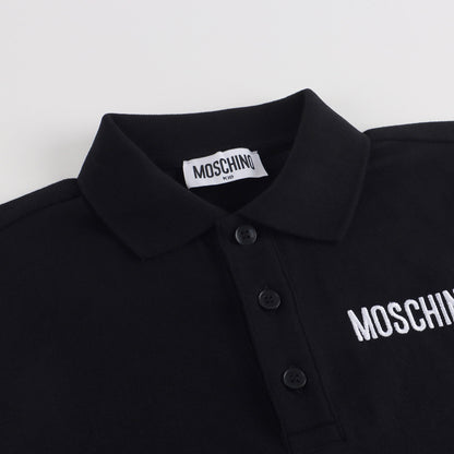 男童黑色棉Polo衫