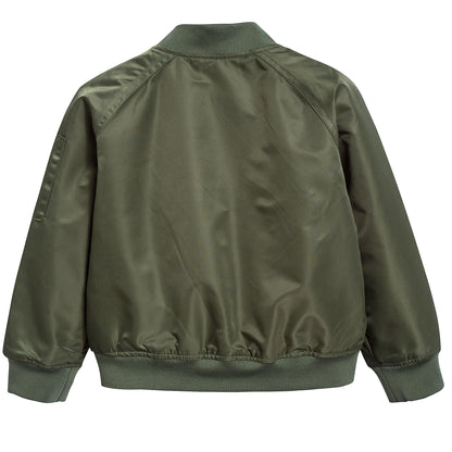 Boys Army Green Logo Jacket