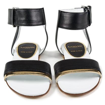 Girls Black & Gold Sandals