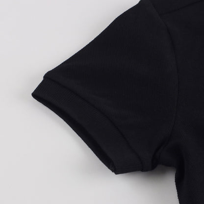 男童黑色棉Polo衫