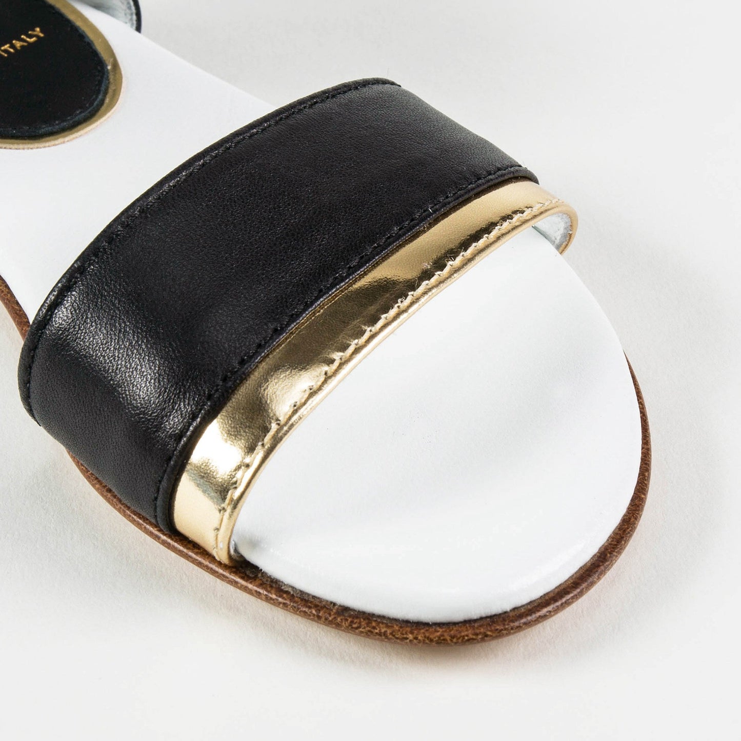 Girls Black & Gold Sandals
