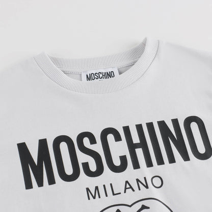 男童浅灰色Logo棉T恤