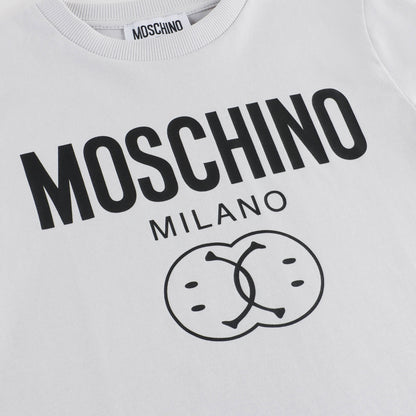 男童浅灰色Logo棉T恤