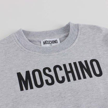 儿童灰色Logo棉卫衣