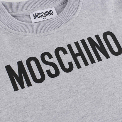 儿童灰色Logo棉卫衣