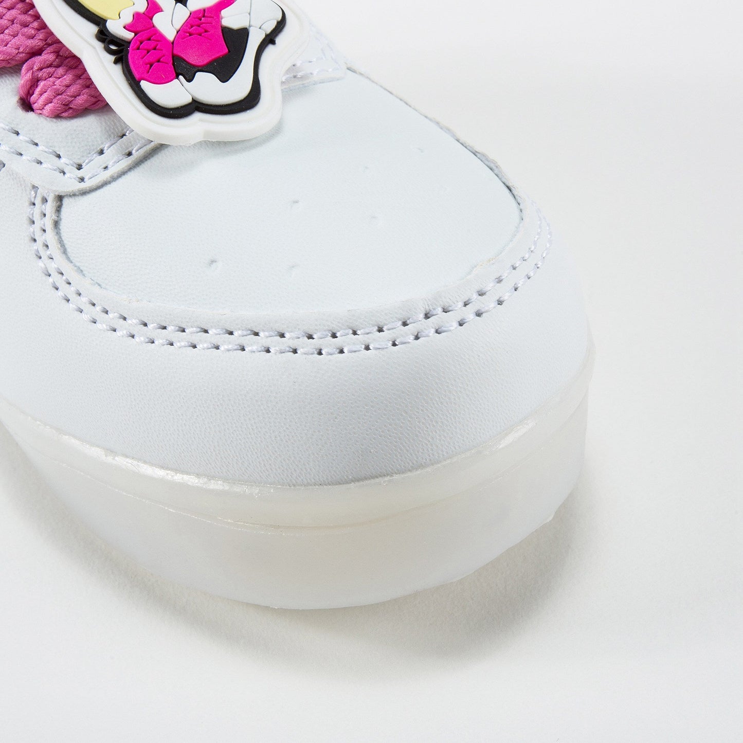 Girls White Flashing Sneakers