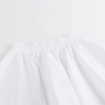 女童白色小熊印花棉短裙