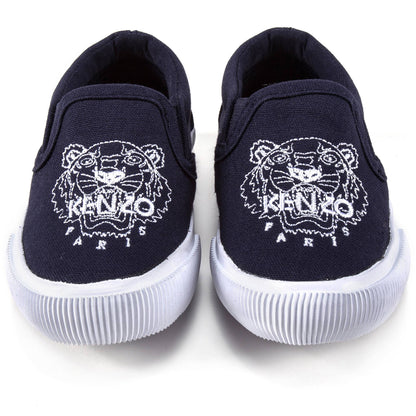 Baby Boys Navy Tiger Printed Shoes
