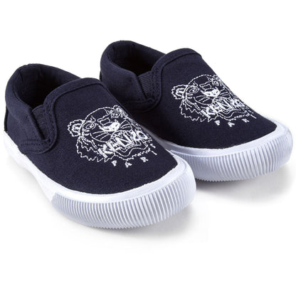 Baby Boys Navy Tiger Printed Shoes