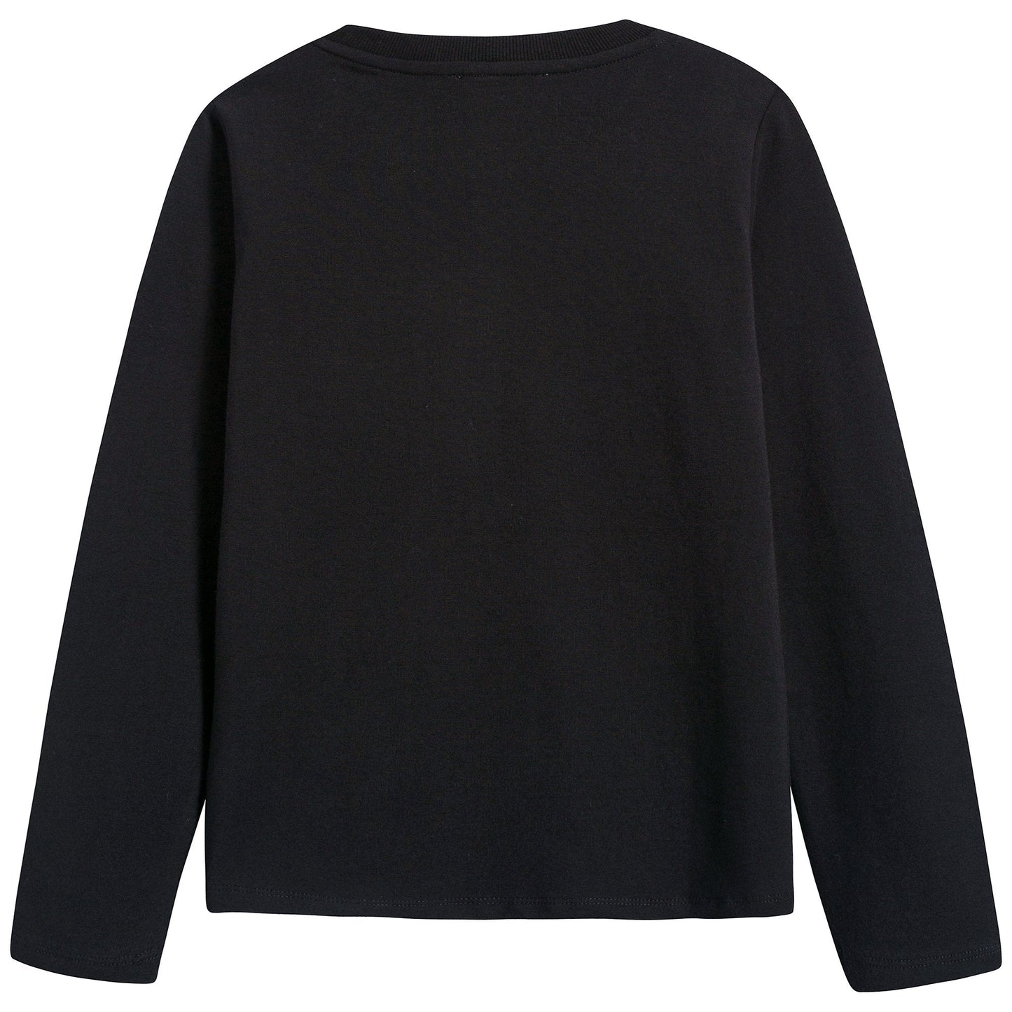 Girls Black Cotton T-shirt