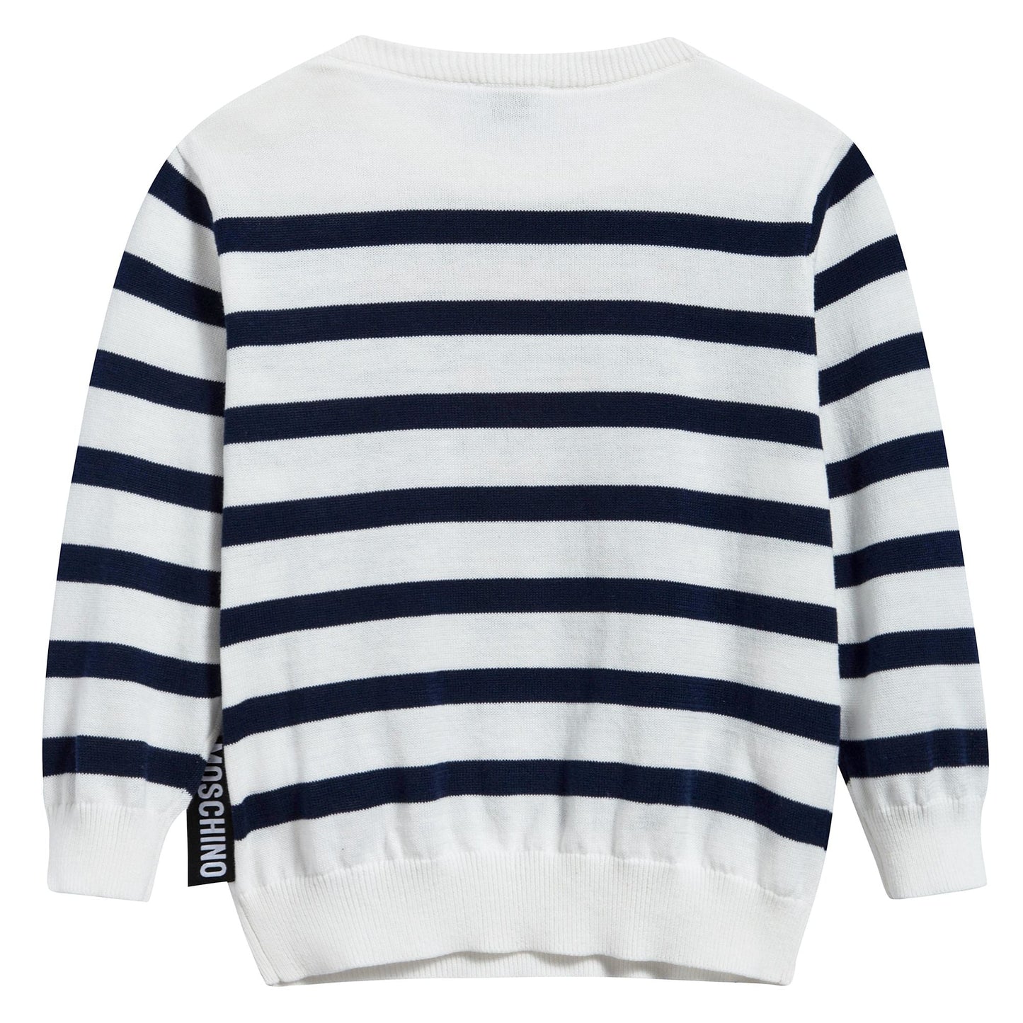 Baby White & Blue Striped Cotton Sweater
