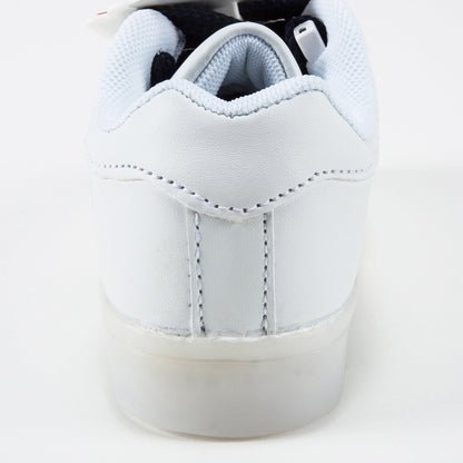 Boys White Flashing Sneakers