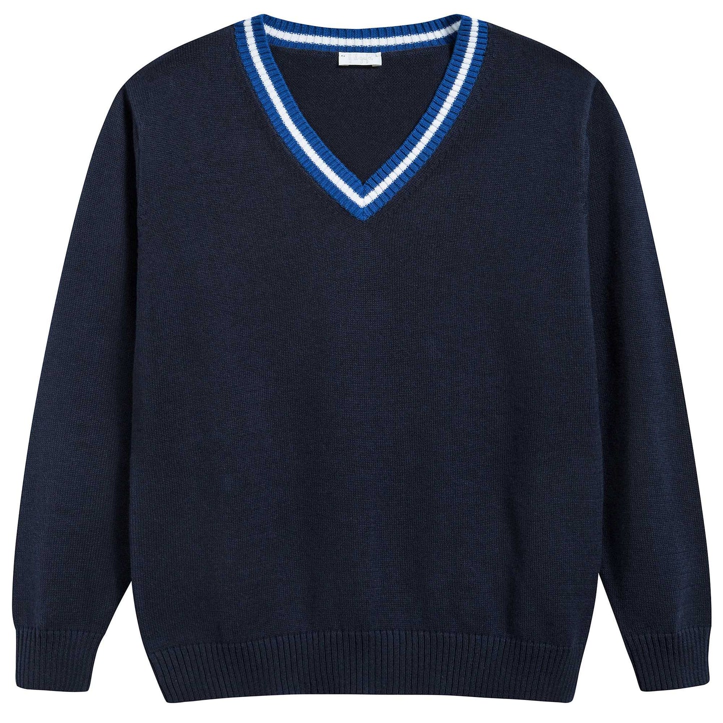 Boys Dark Blue & Bluette  Cotton Sweater