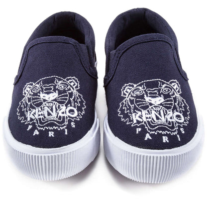 Boys Navy Tiger Printed Shoes