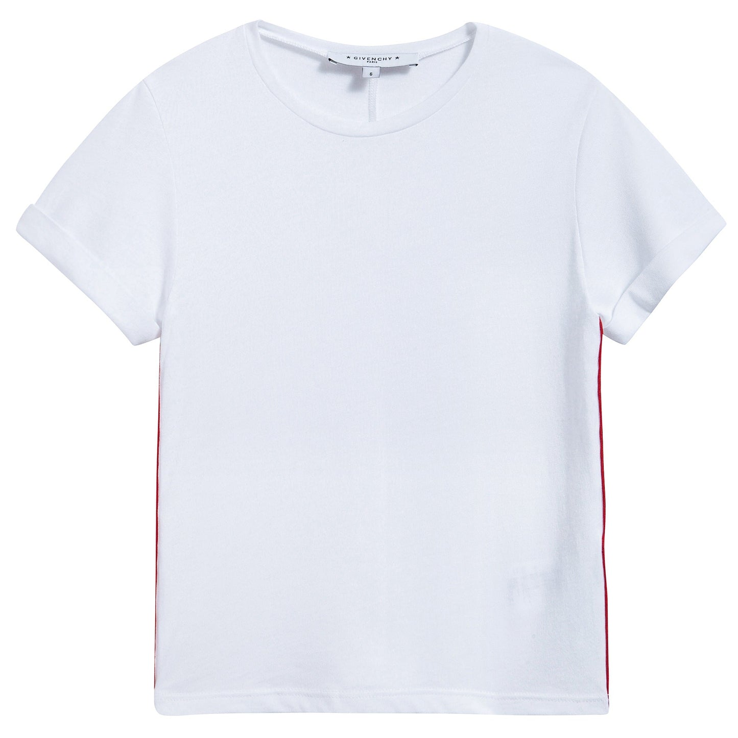 Girls White Cotton Logo T-shirt