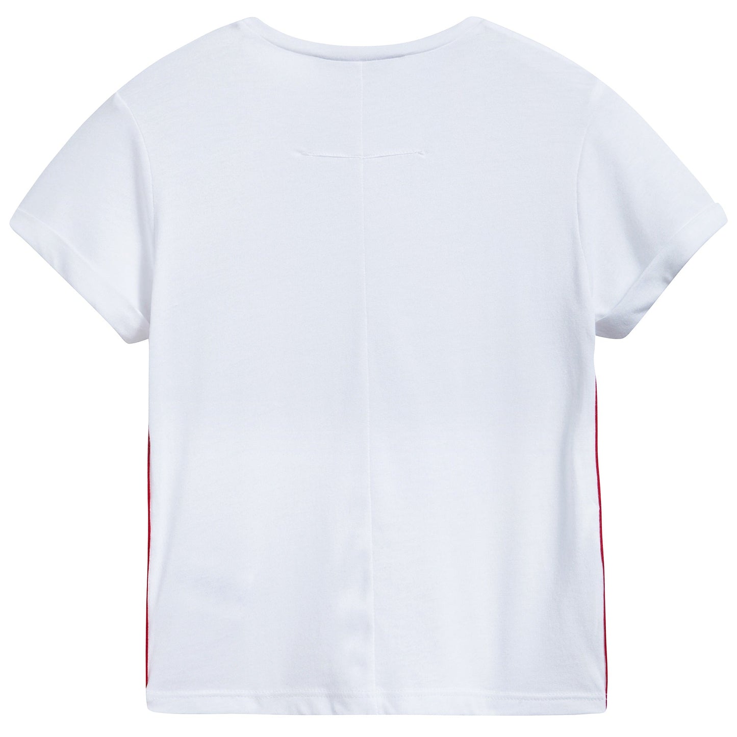 Girls White Cotton Logo T-shirt