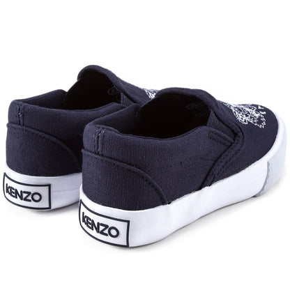 Boys Navy Tiger Printed Shoes