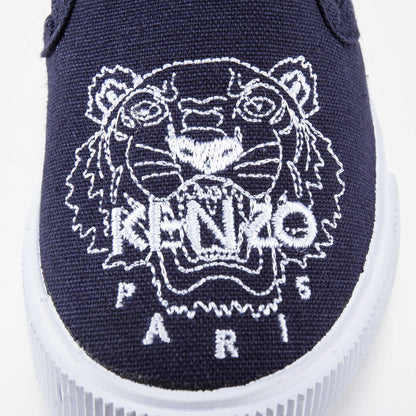Boys Navy Tiger Printed Shoes