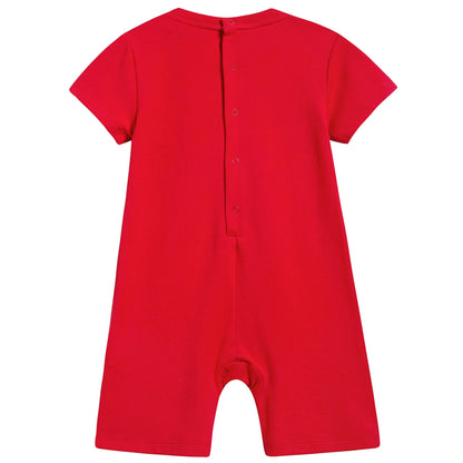 Baby Poppy Red Cotton Rompers