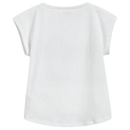 Girls White Logo Cotton Undershirt