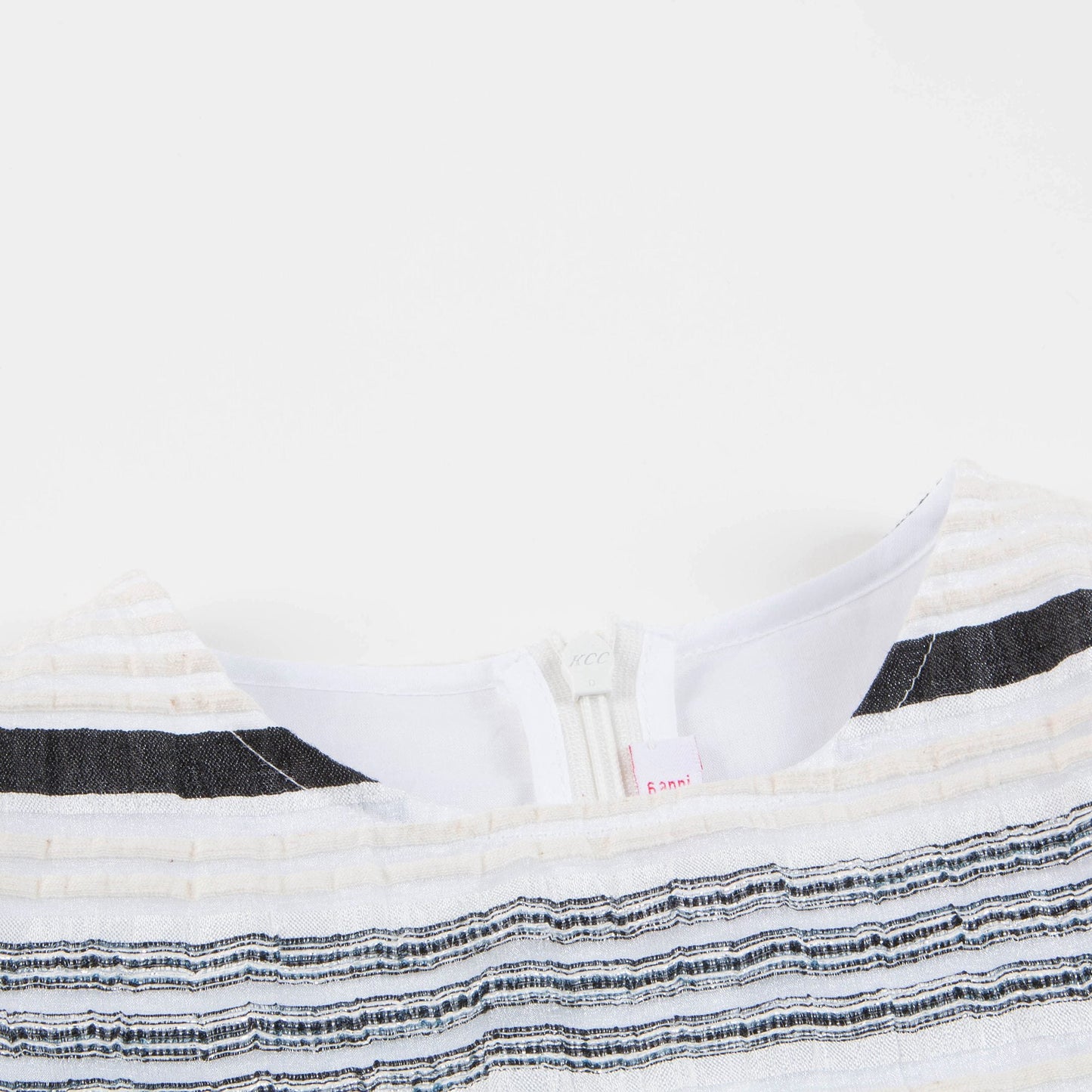 Girls White & Black Stripes Dress