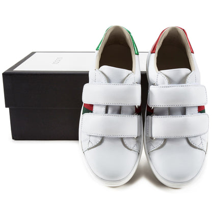 White Velcro Leather Board Shoes