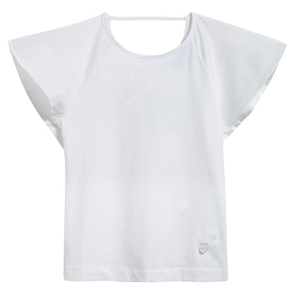 女童白色棉T恤