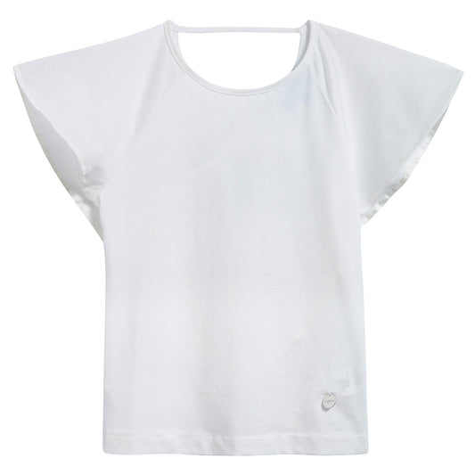 女童白色棉T恤