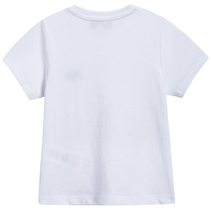 Baby Boys White Logo Cotton T-shirt