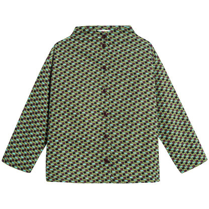 儿童绿色立领衬衫