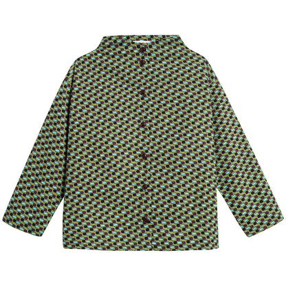 儿童绿色立领衬衫