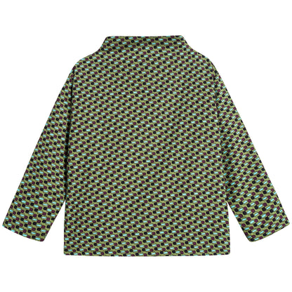 儿童绿色立领衬衫