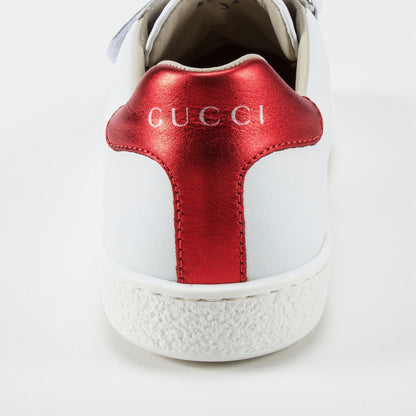 Girls & Boys White Velcro Leather Board Shoes
