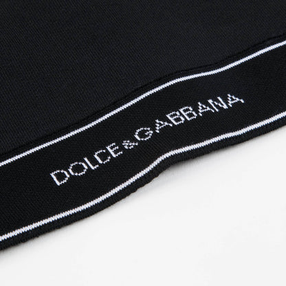 Girls Black Logo Cotton Zip-up Top