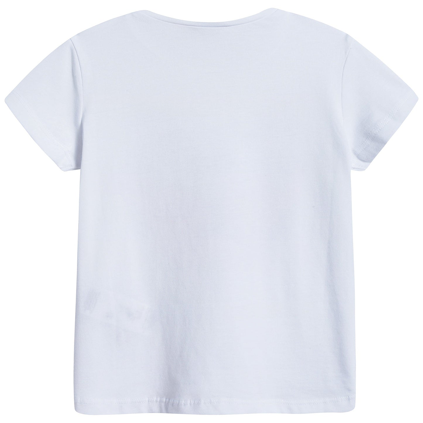 Girls White Tiger Cotton T-shirt