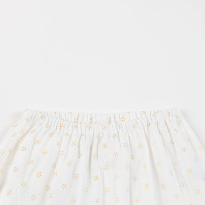Baby Girls Off White Couche Gold Dots Cotton Trousers