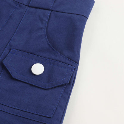 女童蓝色棉短裤