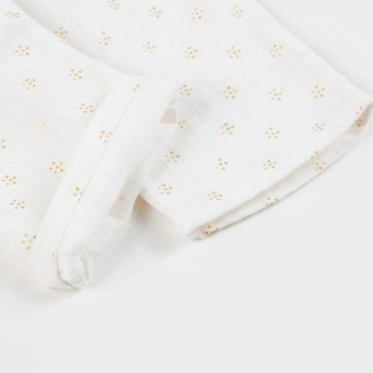 Baby Girls Off White Couche Gold Dots Cotton Trousers