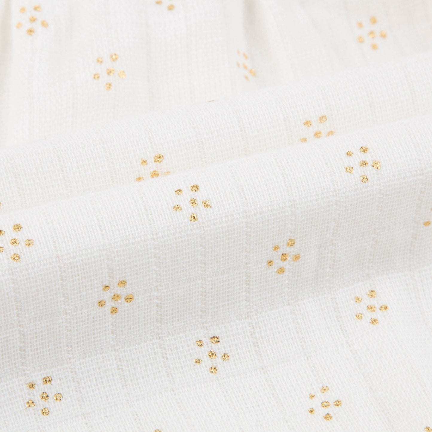 Baby Girls Off White Couche Gold Dots Cotton Trousers
