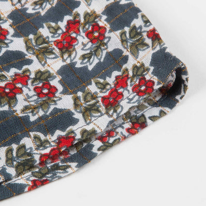 Girls Multicolor Indian Flowers Cotton Shorts