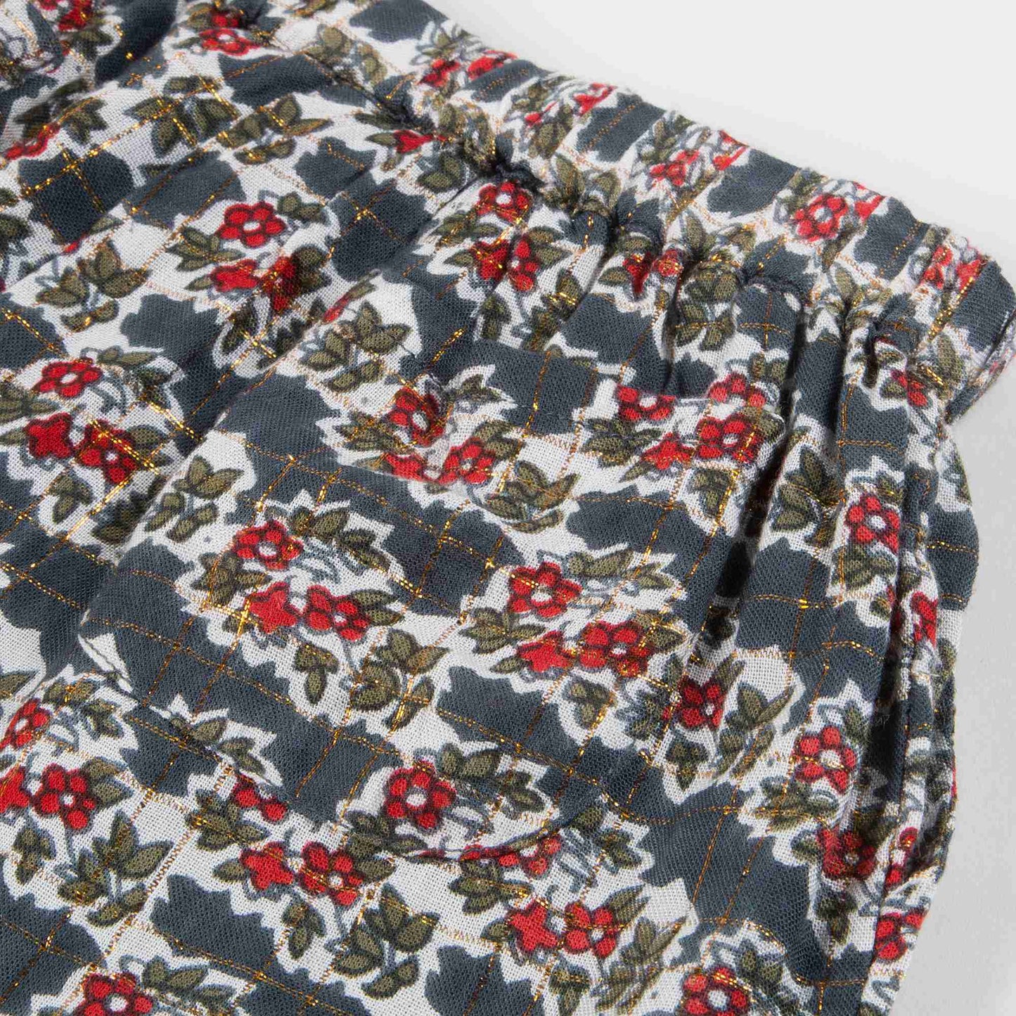 Girls Multicolor Indian Flowers Cotton Shorts