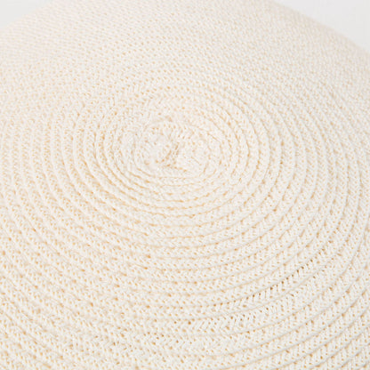 Girls White Woven Hat