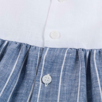 Baby Girls Electric Blue & White Dress