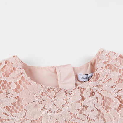 Girls Pink Lace Dress