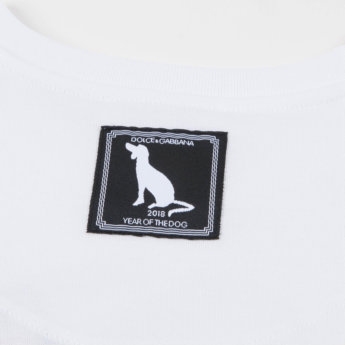 Girls White Dog Cotton T-shirt